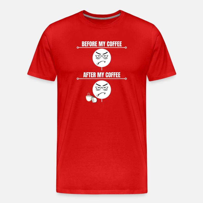 Grumpy Coffee Mood - Men's Premium Organic T-Shirt - red