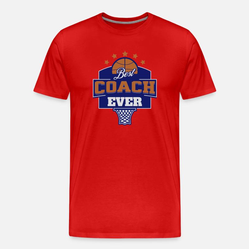 Bester Basketballtrainer - Männer Premium Bio T-Shirt - Rot