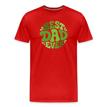 Best Dad Ever - Bester Papa  Retrodesign Grün - Männer Premium Bio T-Shirt - Rot - Vorne - Damien (186cm)
