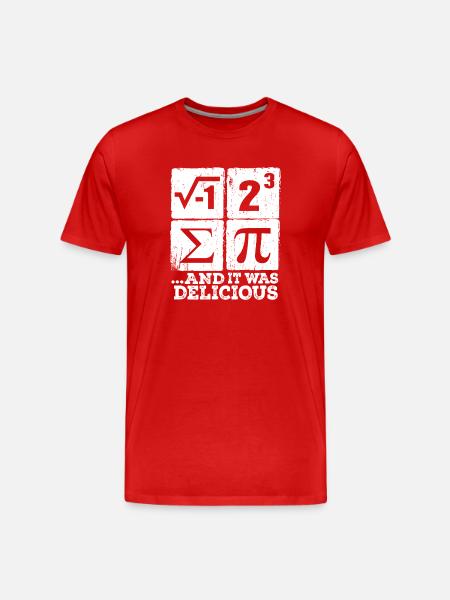 Pi, i et Sigma : Maths délicieuses - T-shirt bio Premium Homme - rouge