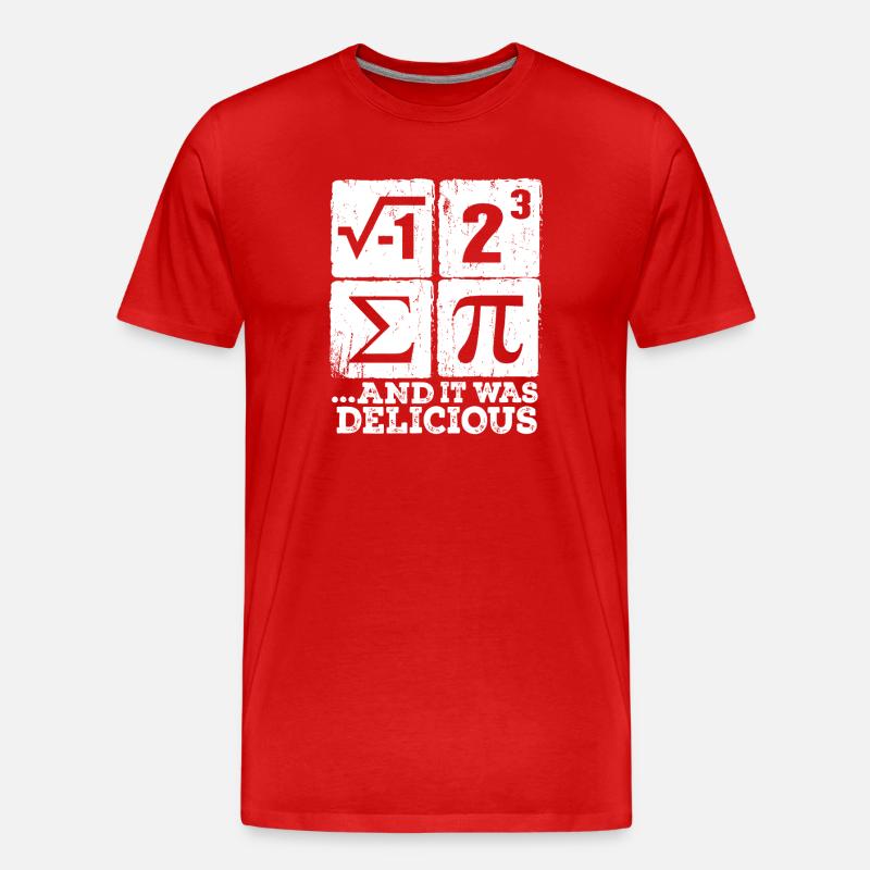 Pi, i et Sigma : Maths délicieuses - T-shirt bio Premium Homme - rouge