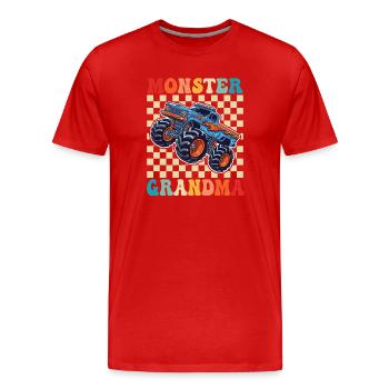 Monster Oma Monstertruck - Männer Premium Bio T-Shirt - Rot - Vorne - Damien (186cm)