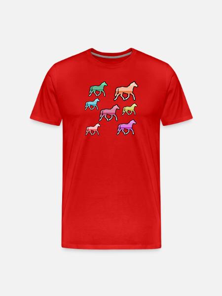 Chevaux - T-shirt bio Premium Homme - rouge