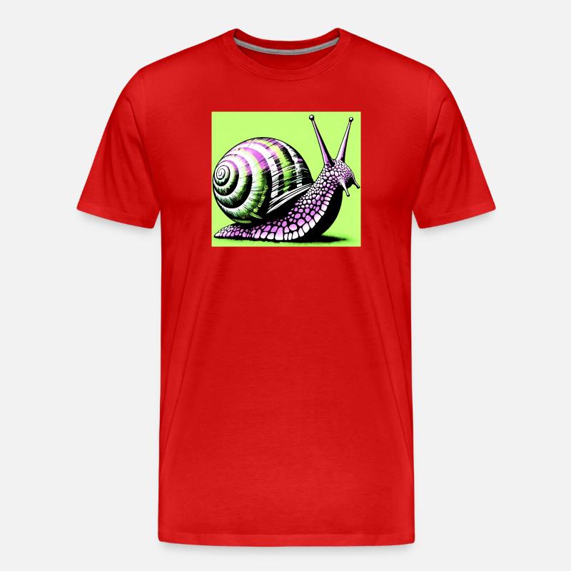 Schnecke - Männer Premium Bio T-Shirt - Rot