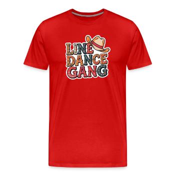 Line Dance Gang - Men's Premium Organic T-Shirt - red - Front - Damien (186cm)