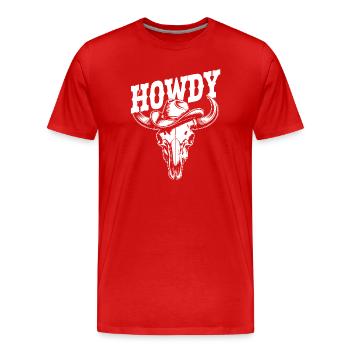 Salut western - T-shirt bio Premium Homme - rouge - Devant - Damien (186cm)