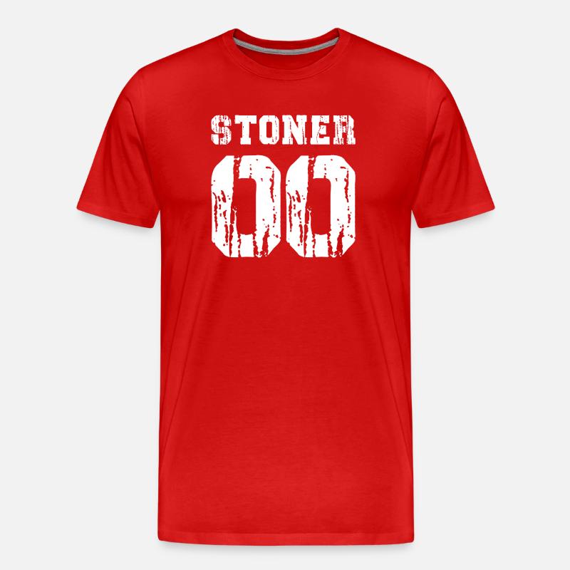 Stoner 00 Grunge-Typografie - Männer Premium Bio T-Shirt - Rot