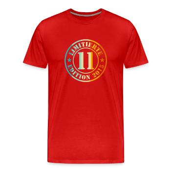 11. Geburtstag Junge Mädchen - Männer Premium Bio T-Shirt - Rot - Vorne - Damien (186cm)