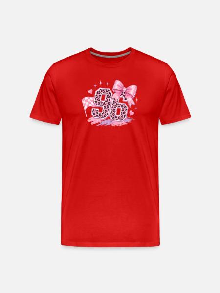 Leopard Pink 96 Glitzer - Männer Premium Bio T-Shirt - Rot