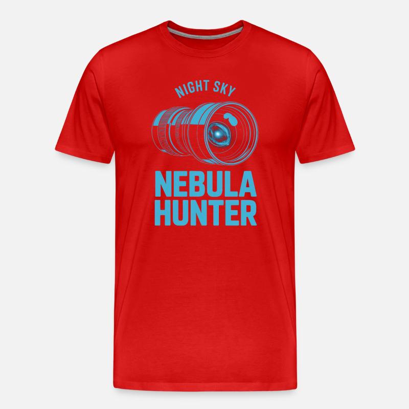 Nebula Hunter Night Sky Teleskop-Tee - Männer Premium Bio T-Shirt - Rot