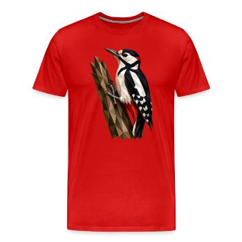 Polygonaler Waldspecht - Männer Premium Bio T-Shirt - Rot - Vorne - Damien (186cm)