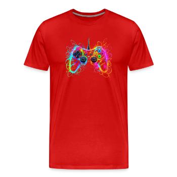 Gaming Controller Gamer - Männer Premium Bio T-Shirt - Rot - Vorne - Damien (186cm)