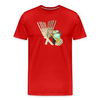 Ewigkeit - Männer Premium Bio T-Shirt - Rot - Vorne - Damien (186cm)