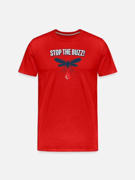 Stopp den Buzz Mückenblutrotttropfen - Männer Premium Bio T-Shirt - Rot
