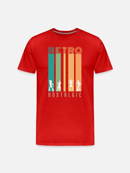 Retro-Bars und Silhouetten – Nostalgie - Männer Premium Bio T-Shirt - Rot