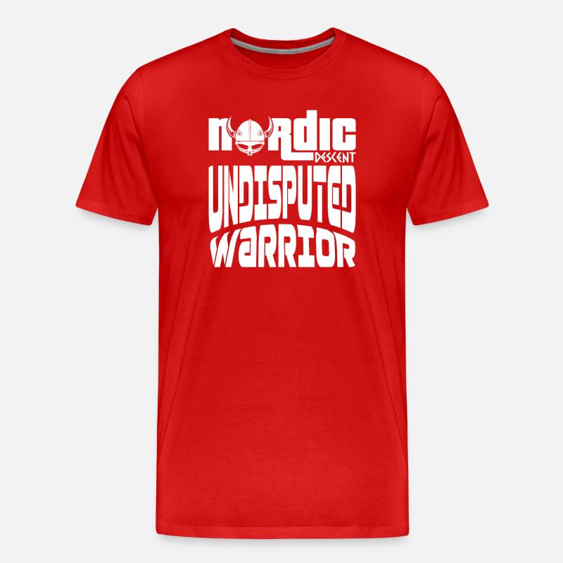 WIKINGERKRIEGER | NORDIC DESCENT V3 - Männer Premium Bio T-Shirt - Rot