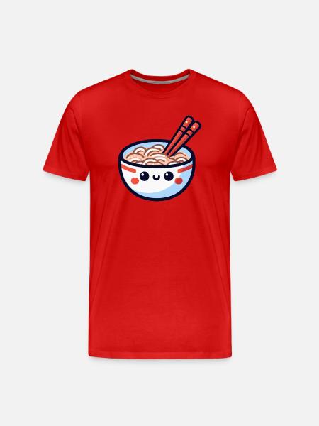 Kawaii Ramen Bowl Smile - Men's Premium Organic T-Shirt - red