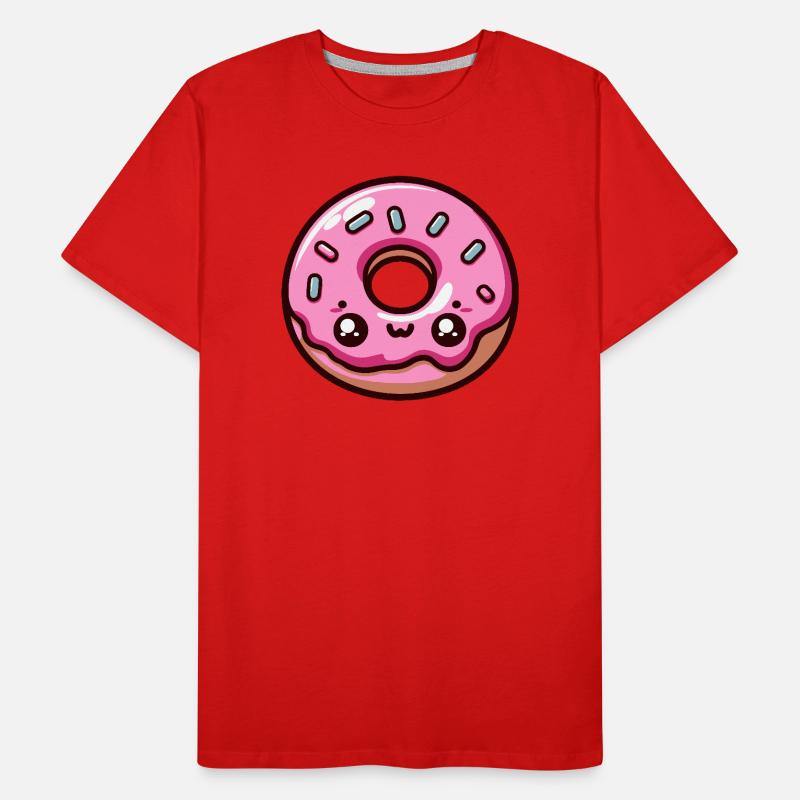 Kawaii Candy Pink Donut Männer Premium Bio T-Shirt
