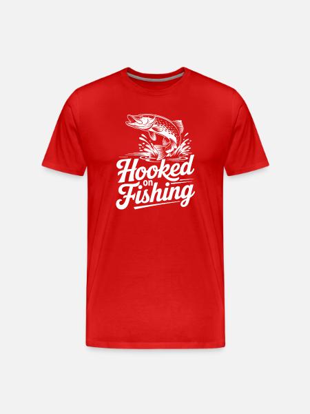 Angeln Hooked on Fishing - Men's Premium Organic T-Shirt - red