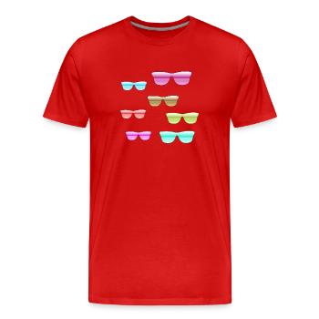 Sun grooves - Men's Premium Organic T-Shirt - red - Front - Damien (186cm)