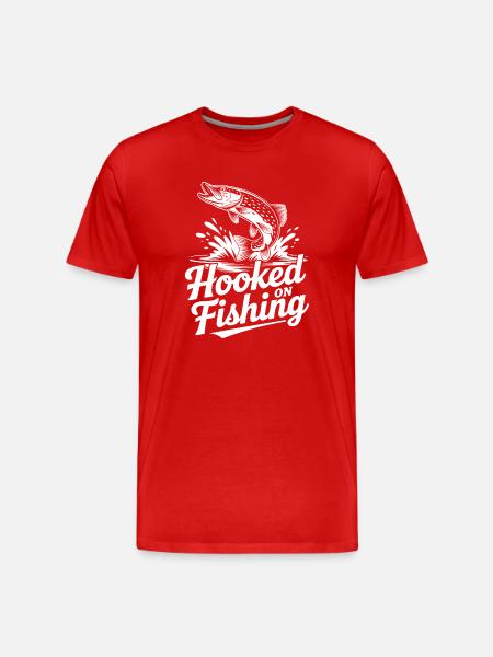 Graphique de pêche accroché - T-shirt bio Premium Homme - rouge