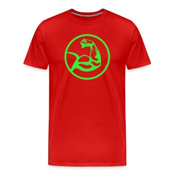 Biceps – Green silhouette - Men's Premium Organic T-Shirt - red - Front - Damien (186cm)