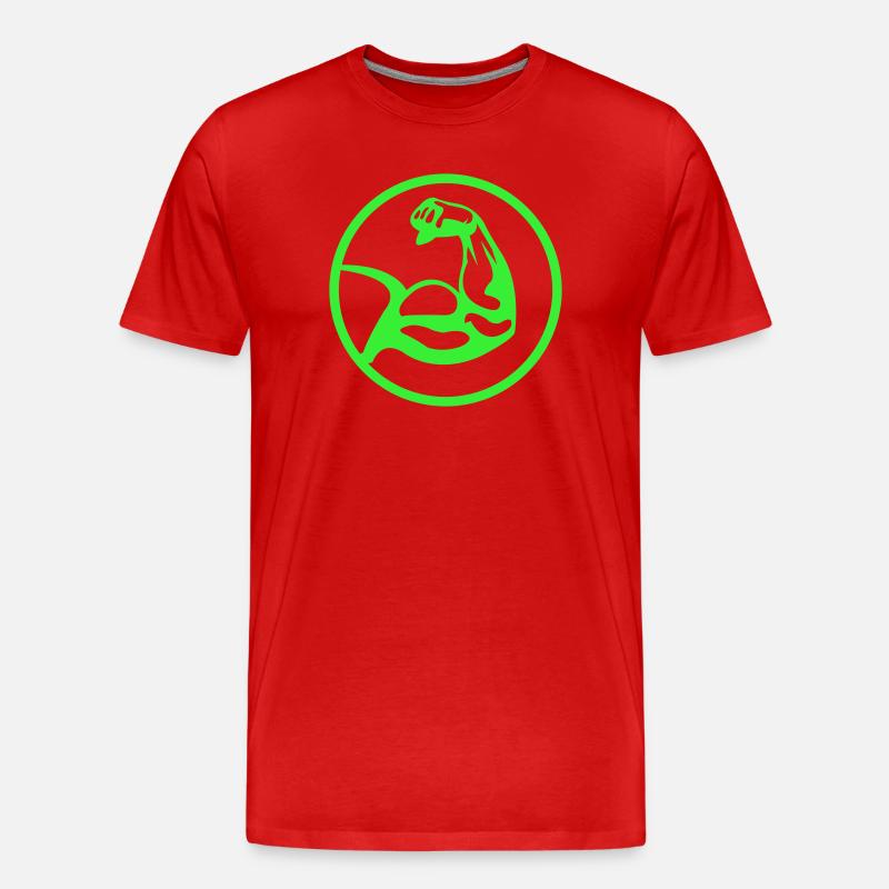 Biceps – silhouette verte - T-shirt bio Premium Homme - rouge
