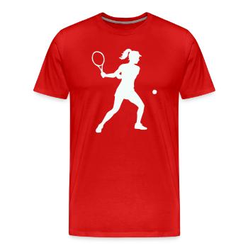 Silhouette du tennis en swing - T-shirt bio Premium Homme - rouge - Devant - Damien (186cm)