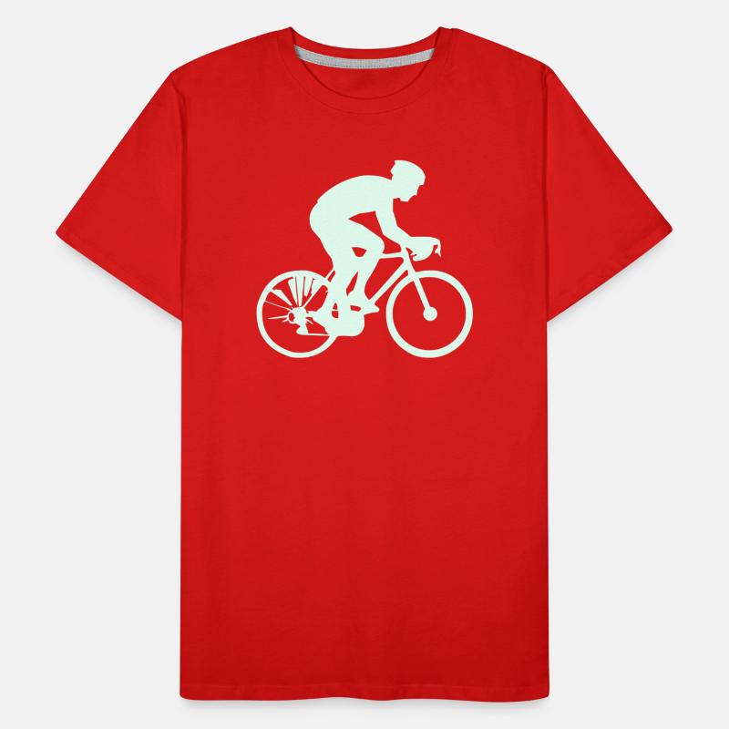 Cyclist Silhouette Mint Men's Premium Organic T-Shirt
