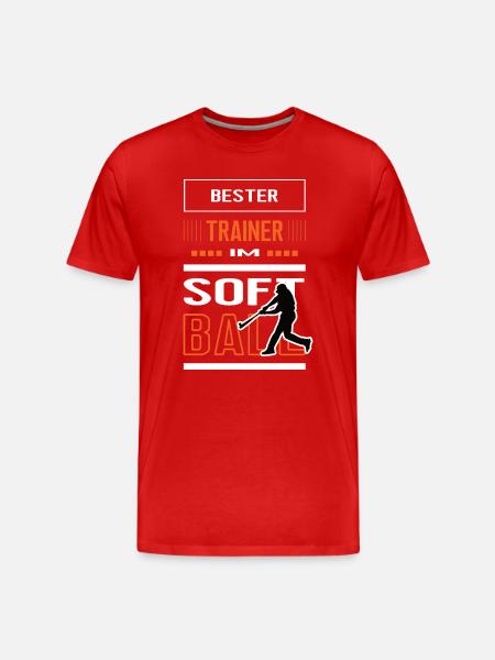 Bester Softball Trainer Softballtrainer Training - Männer Premium Bio T-Shirt - Rot