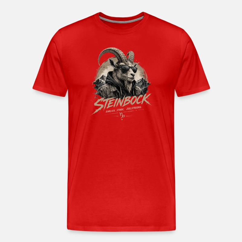 Steinbock Style - Männer Premium Bio T-Shirt - Rot