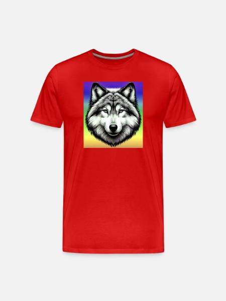 Wolf - Men's Premium Organic T-Shirt - red