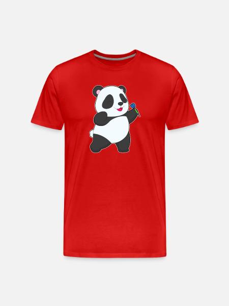 Panda Dart Dartpfeil Sport - Men's Premium Organic T-Shirt - red