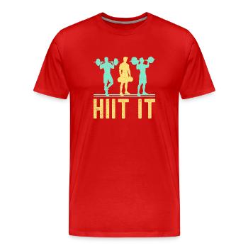 Fitness Fanatics Hiit It Calisthenics Gym - Männer Premium Bio T-Shirt - Rot - Vorne - Damien (186cm)