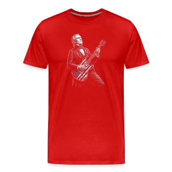 James K. Polk Playing Guitar - Men's Premium Organic T-Shirt - red - Front - Damien (186cm)