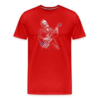 Rutherford B. Hayes Americana Flag guitarist - Men's Premium Organic T-Shirt - red - Front - Damien (186cm)