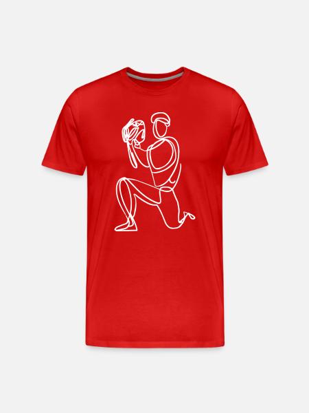 Baseball Sketch - Men's Premium Organic T-Shirt - red