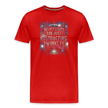 Celestial Constellation Astrology Gift - Men's Premium Organic T-Shirt - red - Front - Damien (186cm)