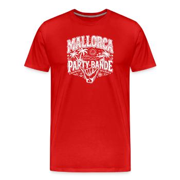Mallorca Party Gang - Men's Premium Organic T-Shirt - red - Front - Damien (186cm)