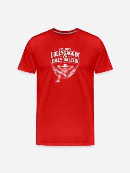 I don't dawdle, I dawdle, Bigfoot! - Men's Premium Organic T-Shirt - red