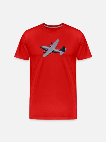 C-130 Grey Silhouette - Men's Premium Organic T-Shirt - red