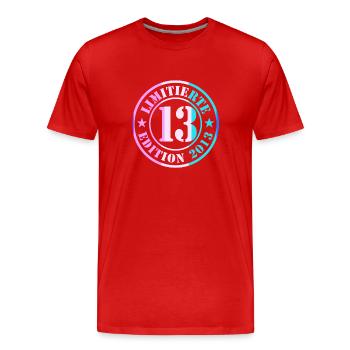 Garçon du 13e anniversaire - T-shirt bio Premium Homme - rouge - Devant - Damien (186cm)