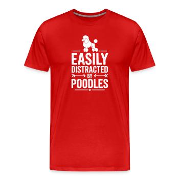 Expressions sur les caniches Caniche Caniche Cadeau drôle de caniche - T-shirt bio Premium Homme - rouge - Devant - Damien (186cm)
