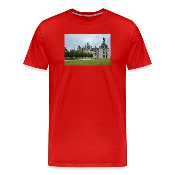Chateau de Chambord - T-shirt bio Premium Homme - rouge - Devant - Damien (186cm)
