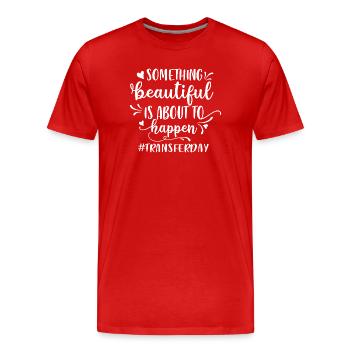 Quelque chose de beau va arriver - T-shirt bio Premium Homme - rouge - Devant - Damien (186cm)