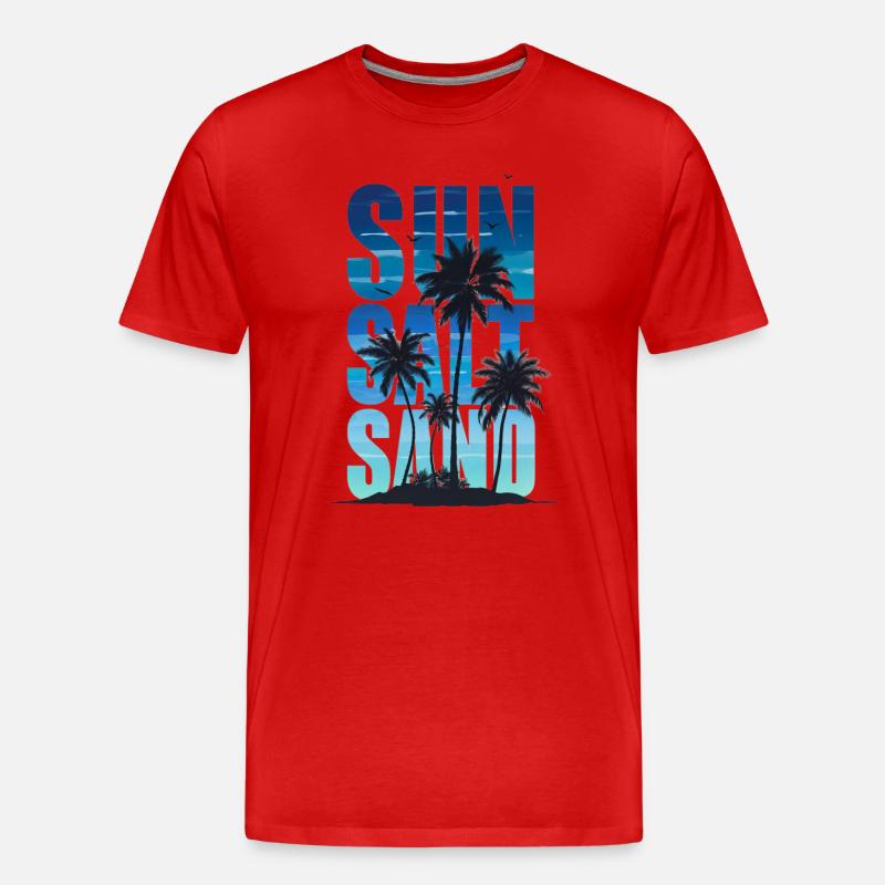 Sun Salt Sand – Sommer-Tropendesign - Männer Premium Bio T-Shirt - Rot