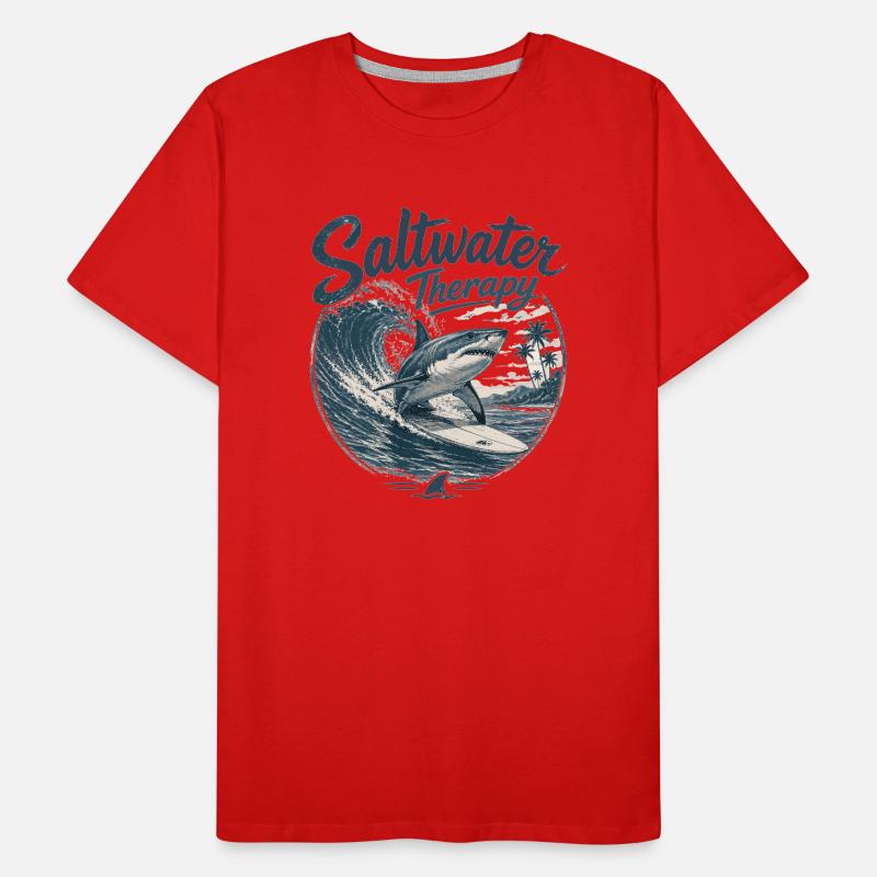 Saltwater Therapy Surfwave Men's Premium Organic T-Shirt