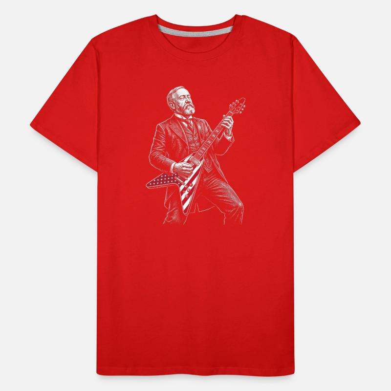 Benjamin Harrison Guitar Hero avec drapeau T-shirt bio Premium Homme