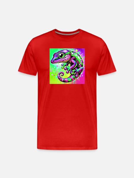 Gecko - Männer Premium Bio T-Shirt - Rot