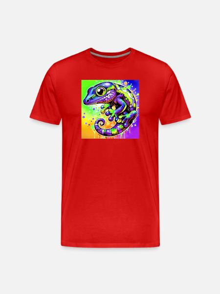 Gecko - Men's Premium Organic T-Shirt - red
